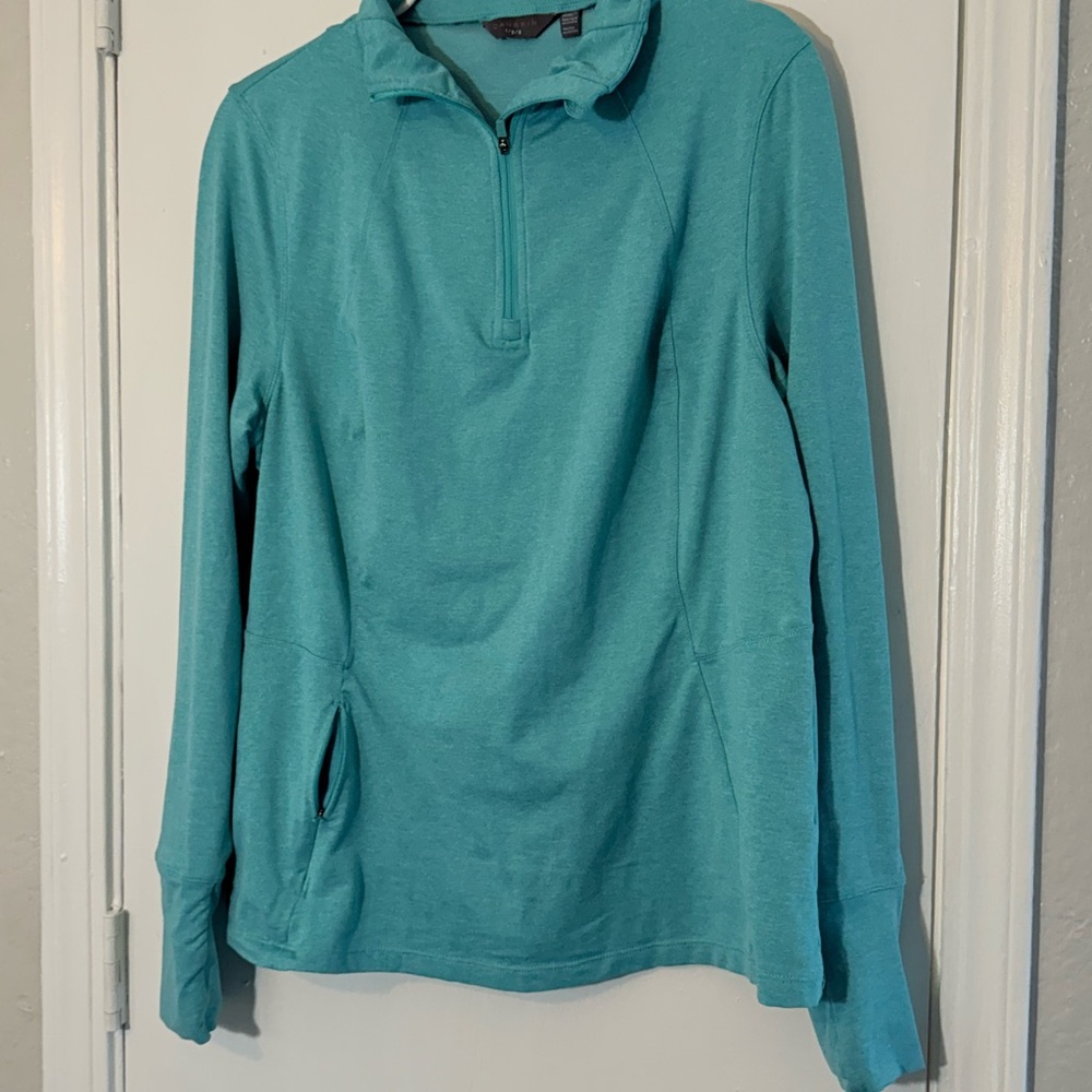 Women's Danskin Teal Pullover Top Sweatshirt Size L